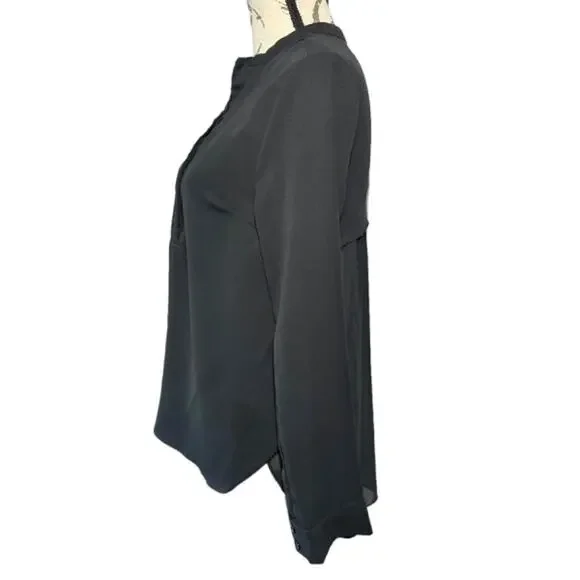 Women’s Lumiere Black Long Sleeve Sheer Back Tunic Blouse - Small - Picture 4 of 9